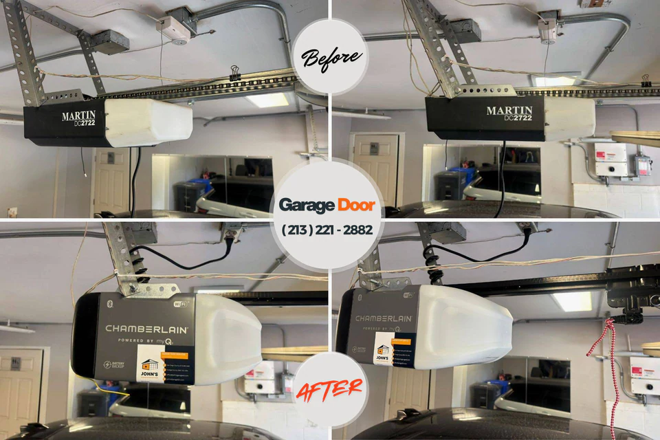 Before and after: garage door repair Bonanza, GA